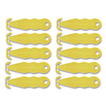 Kurve Blade Plus Safety Cutter, 5.75" Plastic Handle, Yellow, 10/Box