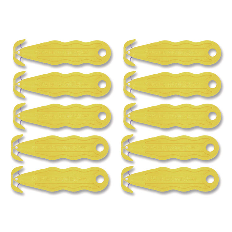 Kurve Blade Plus Safety Cutter, 5.75" Plastic Handle, Yellow, 10/Box