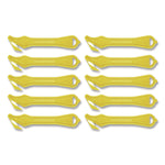 Excel Plus Safety Cutter, 7" Plastic Handle, Yellow, 10/Pack