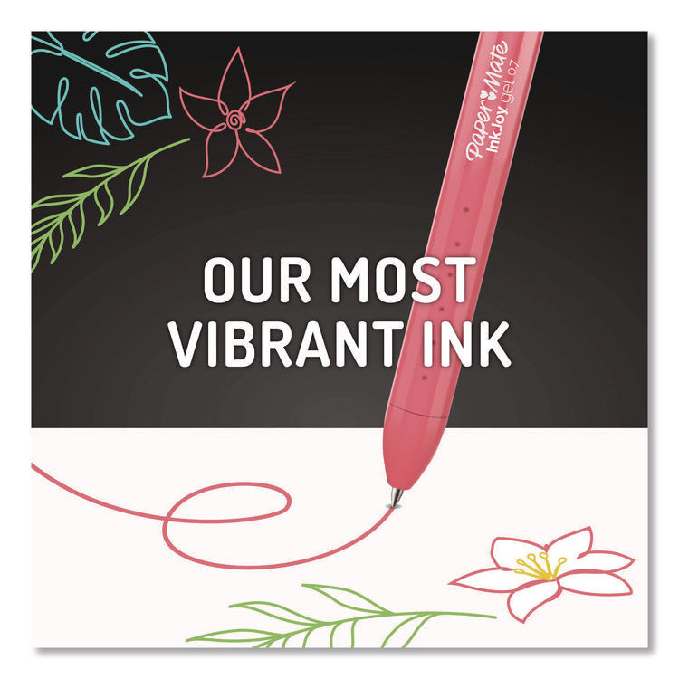 InkJoy Gel Bright Gel Pen, Retractable, Medium 0.7 mm, Assorted Ink, Assorted Barrel, 10/Pack