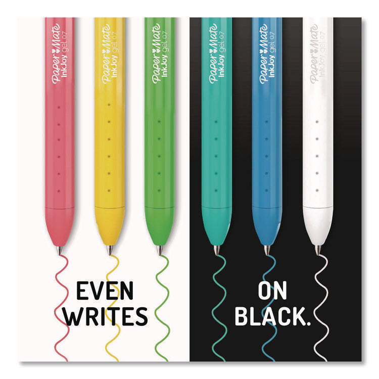 InkJoy Gel Bright Gel Pen, Retractable, Medium 0.7 mm, Assorted Ink, Assorted Barrel, 10/Pack