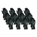 Smooth Finish Single Dipped PVC Gloves, 18" Long, Large, Black, 12 Pairs