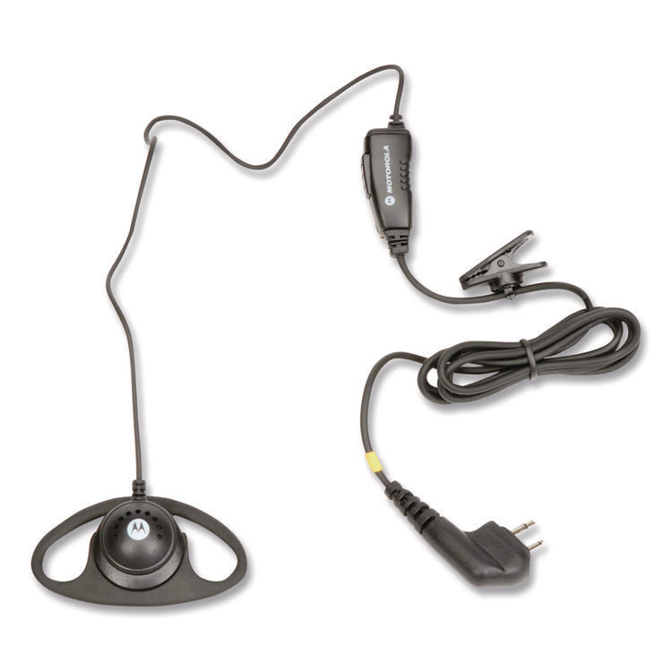 D-Style Earpiece with In-Line Microphone and Push-To-Talk, Black
