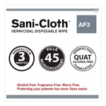 Sani-Cloth AF3 Germicidal Disposable Wipes, 6 x 6.75, White, 160 Wipes/Canister, 12 Canisters/Carton