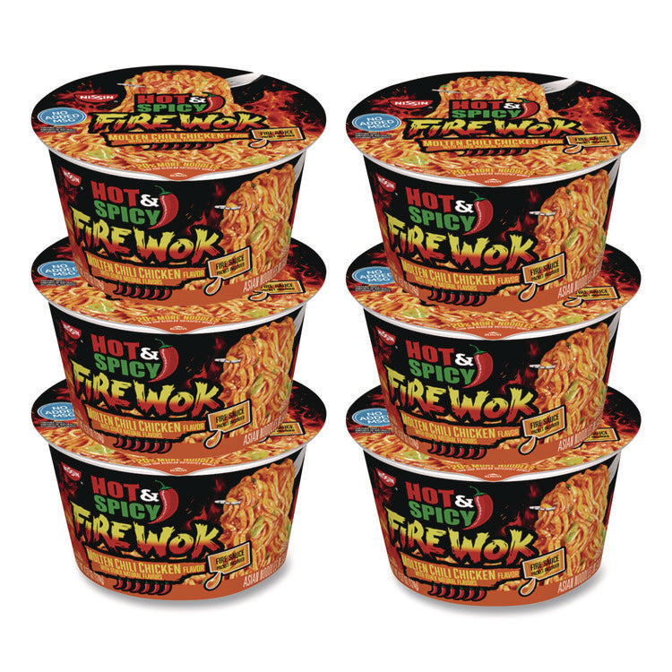 Hot and Spicy Fire Wok Molten Chili Chicken, 4.37 oz Bowl, 6/Carton