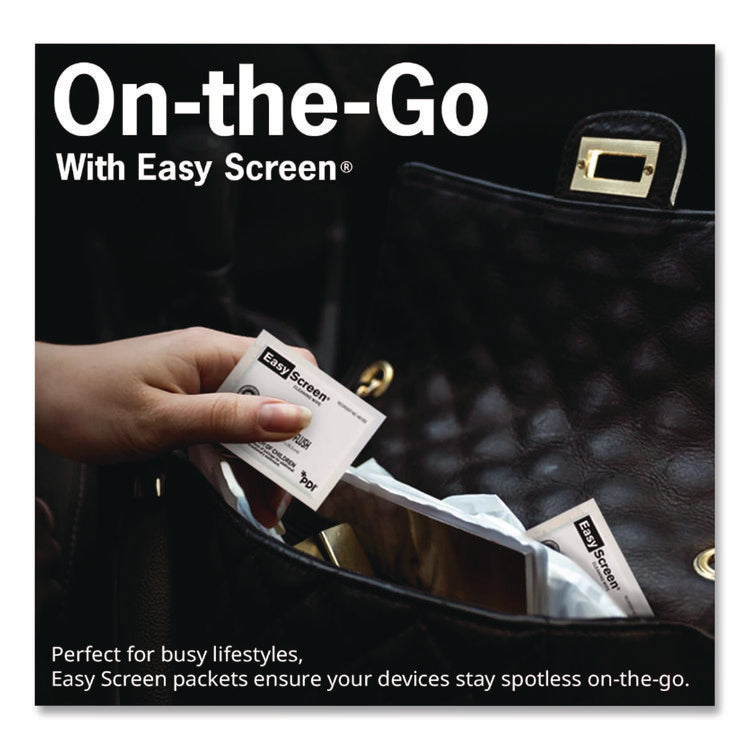 PDI Easy Screen Cleaning Wipes, Individually Wrapped, 1-Ply, 5 x 8, Unscented, White, 50/Box