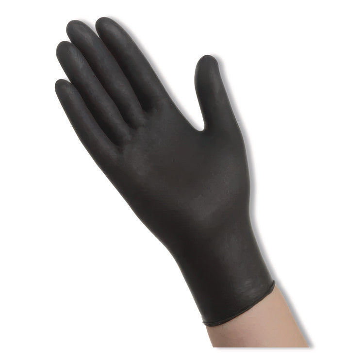 N720 Series Powder-Free Nitrile Gloves, XX-Large, 6 mil Thick, 12" Long, Black, 100/Box, 10 Boxes/Carton