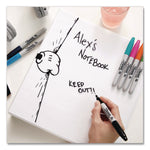 Fine Tip Permanent Marker, Fine Bullet Tip, Black, 5/pack