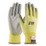 G-Tek KEV Cut-Resistant Seamless-Knit Gloves, EN388: 4231, Medium (Size 8), Yellow/Gray, 12 Pairs