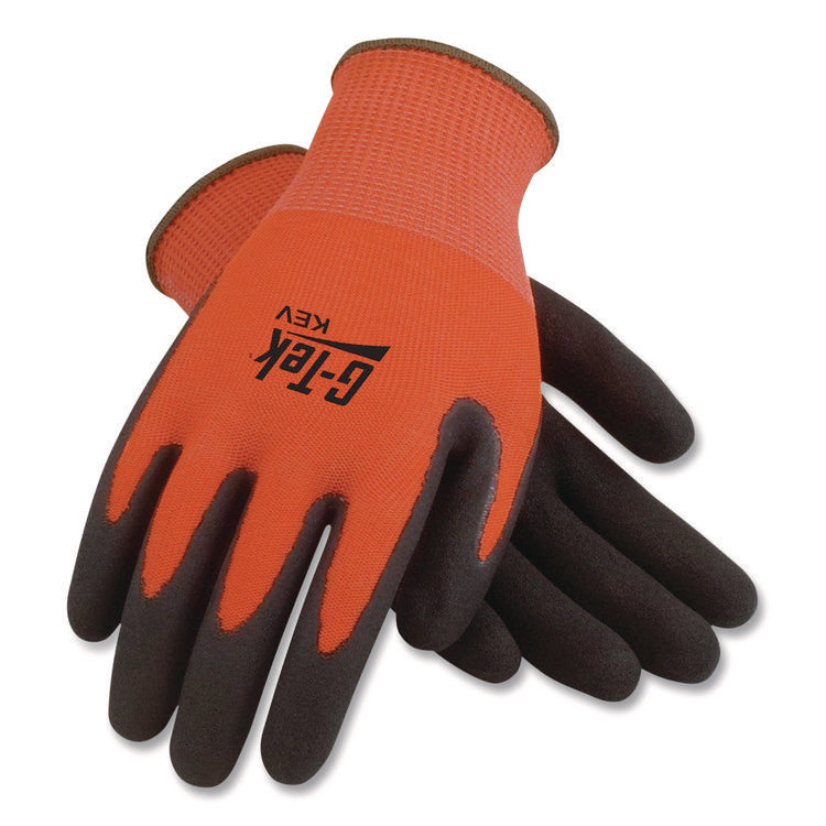 KEV Hi-Vis Seamless Knit Kevlar Gloves, EN388: 4X31, Large, Red/Black, Pair