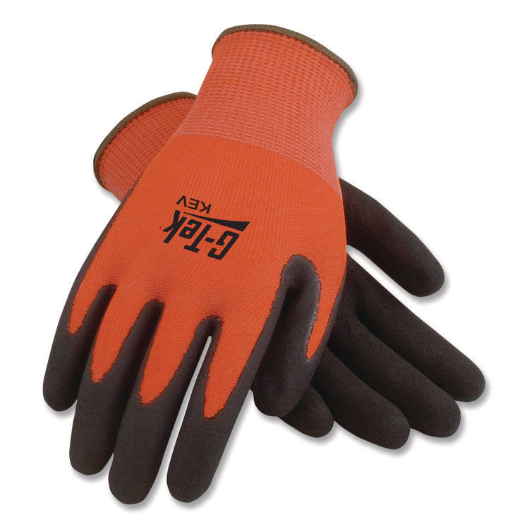 KEV Hi-Vis Seamless Knit Kevlar Gloves, EN388: 4X31, XX-Large, Red/Black, Pair