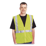 ANSI Class 2 Two-Pocket Zipper Mesh Safety Vest, 2X-Large, Hi-Viz Lime Yellow