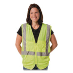 ANSI Class 2 Two-Pocket Zipper Mesh Safety Vest, X-Large, Hi-Viz Lime Yellow