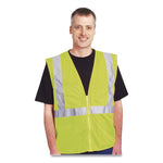 ANSI Class 2 Two-Pocket Zipper Mesh Safety Vest, X-Large, Hi-Viz Lime Yellow
