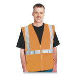 ANSI Class 2 Two-Pocket Zipper Mesh Safety Vest, Polyester Mesh, 2X-Large, Orange