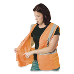 ANSI Class 2 Two-Pocket Zipper Mesh Safety Vest, Polyester Mesh, Large, Orange