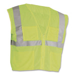 ANSI Class 2 Four Pocket Zipper Safety Vest, Polyester Mesh, X-Large, Hi-Viz Lime Yellow