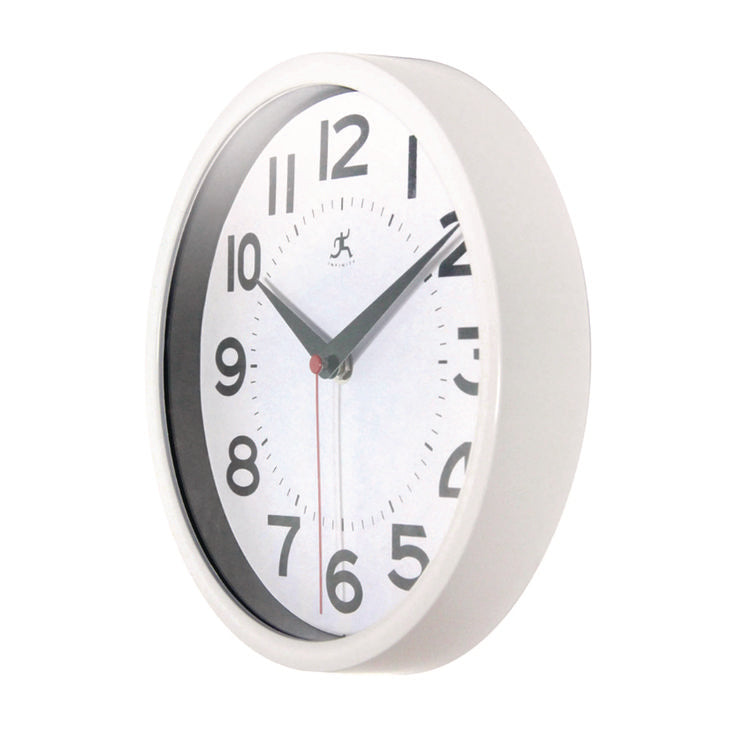 Metro Wall Clock, 9" Diameter, Silver Case, 1 Aa (sold Separately)