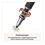 KuruToga Mechanical Pencil with Tube of Diamond Lead, 0.7 mm, HB (#2), Black Lead, Black/Green Barrel