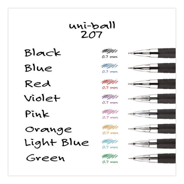 Signo 207 Gel Pen Value Pack, Retractable, Medium 0.7 mm, Black Ink, Smoke/Black Barrel, 36/Box