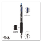 Signo 207 Gel Pen, Retractable, Medium 0.7 mm, Blue Ink, Smoke/Black/Blue Barrel, 4/Pack