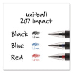 207 Impact Gel Stick Pen Refills, Bold 1 mm Conical Tip, Black Ink, 2/Pack
