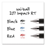 207 Impact RT Gel Retractable Pen Refills, Bold 1 mm Conical Tip, Black Ink, 2/Pack