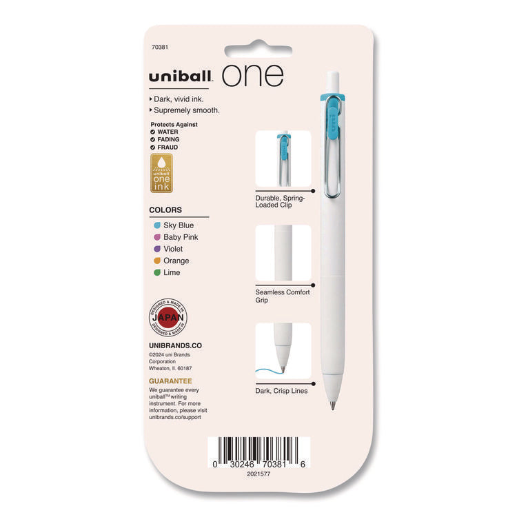 uniONE Gel Pen, Retractable, Medium 0.7 mm, Assorted Fashion Ink and Barrel Colors, 5/Pack