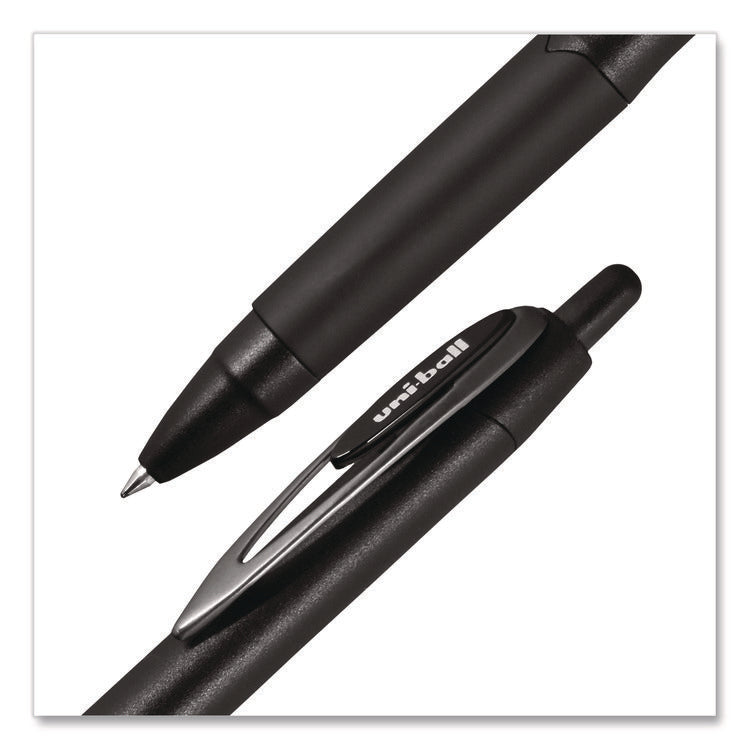 207 Plus+ Gel Pen, Retractable, Medium 0.7 mm, Black Ink, Black Barrel, 4/Pack