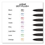 207 Plus+ Gel Pen, Retractable, Medium 0.7 mm, Black Ink, Black Barrel, 4/Pack