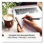 207 Plus+ Gel Pen, Retractable, Medium 0.7 mm, Black Ink, Black Barrel, 4/Pack