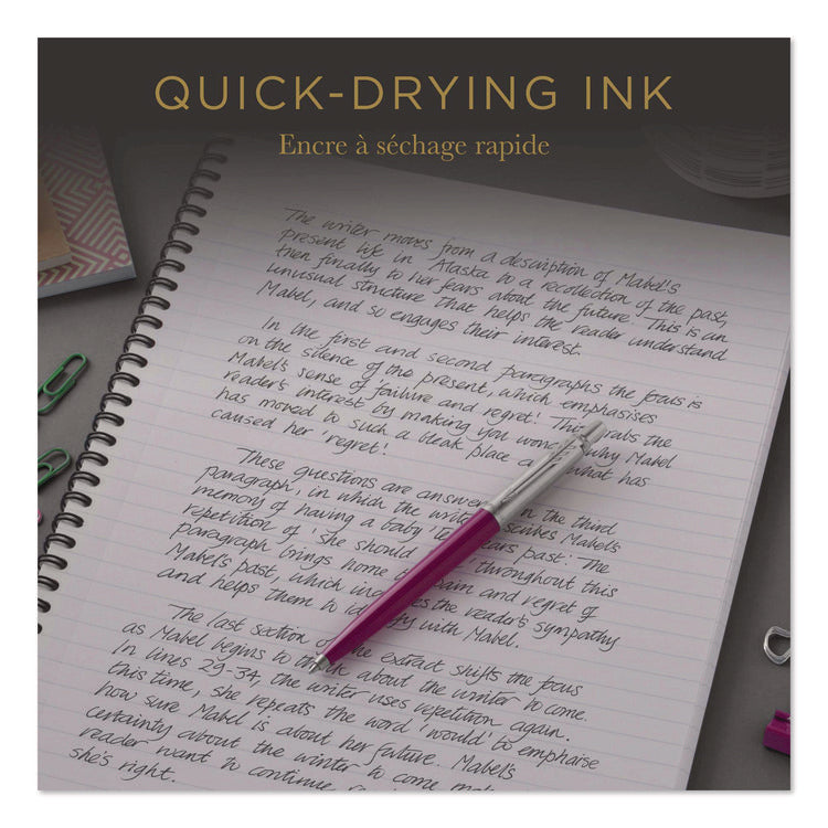 Refill For Parker Retractable Gel Ink Roller Ball Pens, Medium Conical Tip, Black Ink, 2/pack