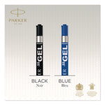 Refill For Parker Retractable Gel Ink Roller Ball Pens, Medium Conical Tip, Black Ink, 2/pack