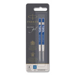 Refill For Parker Retractable Gel Ink Roller Ball Pens, Medium Conical Tip, Blue Ink, 2/pack