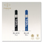 Refill For Parker Retractable Gel Ink Roller Ball Pens, Medium Conical Tip, Blue Ink, 2/pack
