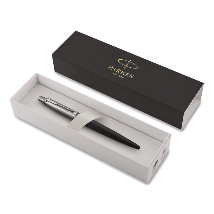 Jotter Bond Street Ballpoint Pen, Retractable, Medium 1 mm, Blue Ink, Black/Chrome Barrel