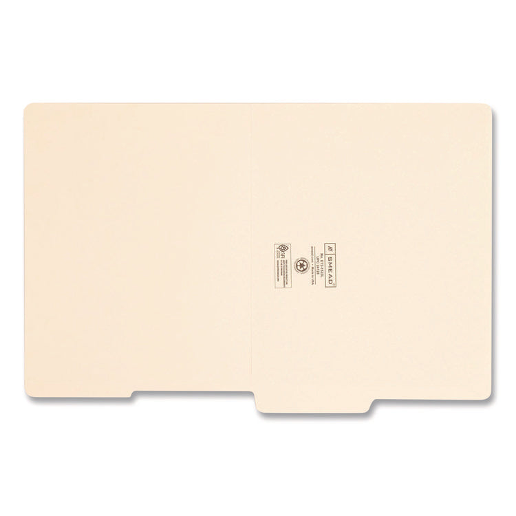 Heavyweight Manila End Tab Folders, 9" High Front, 1/2-Cut Tabs: Bottom, Letter Size, 0.75" Expansion, Manila, 100/Box