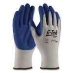 GP Latex-Coated Cotton/Polyester Gloves, EN388: 1111, 10" Long, Large, Gray/Blue, 12 Pairs