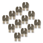 PVC-Dotted Cotton/Polyester Work Gloves, Reversible, Small, Beige/Black, 12 Pairs