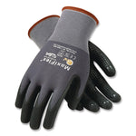 Ultimate Seamless Knit Nylon Gloves, Nitrile MicroFoam Grip: Palm/Fingers/Knuckles, EN388: 4131, Large, Gray, 12 Pairs