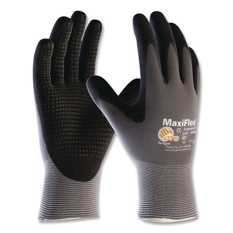 Endurance Seamless Knit Nylon Gloves, EN388: 4131, X-Large, Gray/Black, 12 Pairs