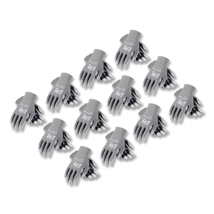 GP Polyurethane-Coated Nylon Gloves, EN388: 1111, 10" Long, Small, Gray, 12 Pairs