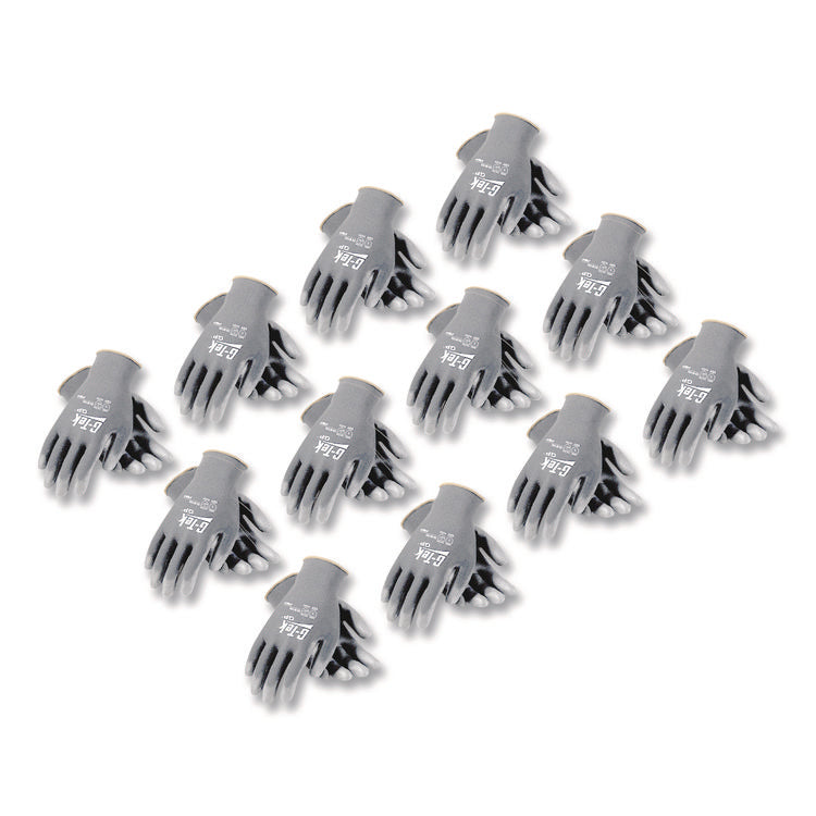 GP Polyurethane-Coated Nylon Gloves, EN388: 1111, 10" Long, Large, Gray, 12 Pairs