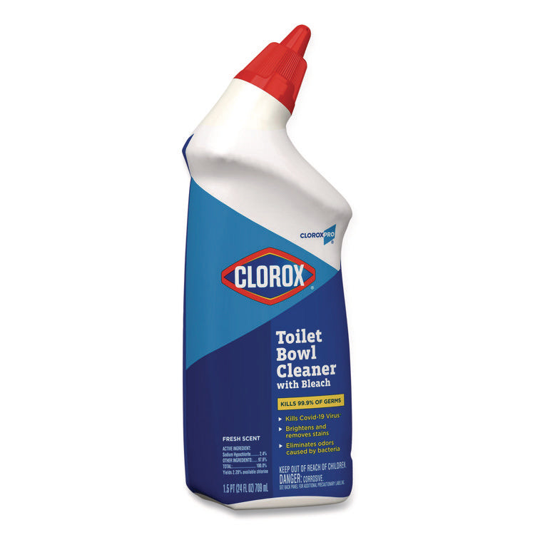 Toilet Bowl Cleaner with Bleach, Fresh Scent, 24 oz Bottle