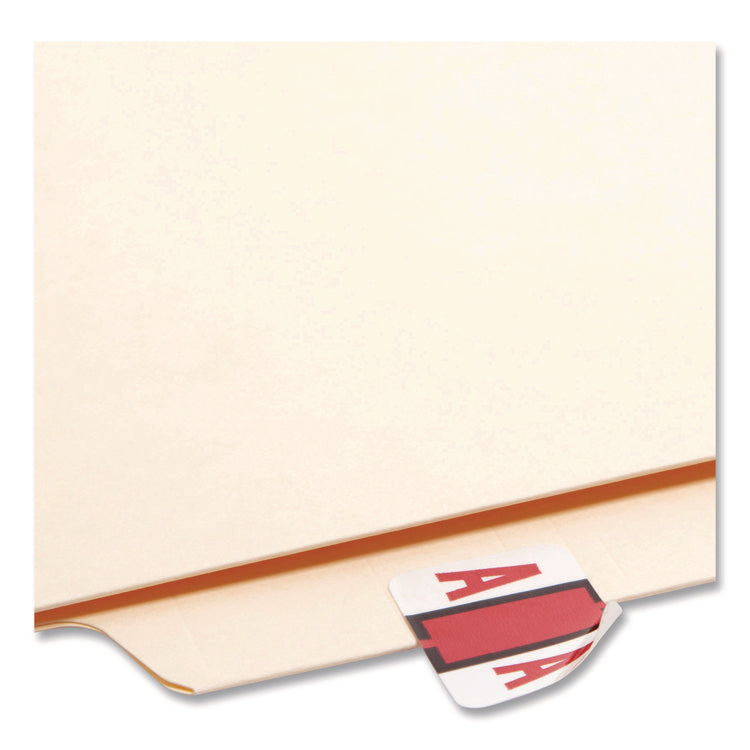 A-Z Color-Coded End Tab Filing Labels, A-Z, 1 X 1.25, White, 500/roll, 26 Rolls/box