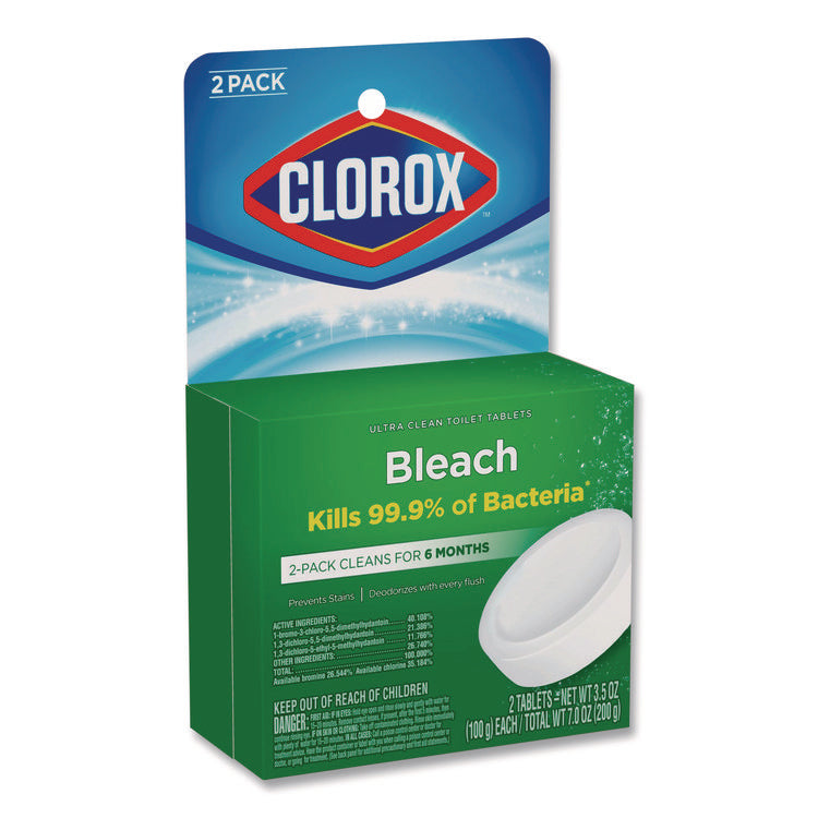 Ultra Clean Toilet Tablets Bleach, 3.5 oz Tablet, 2/Pack, 6 Packs/Carton