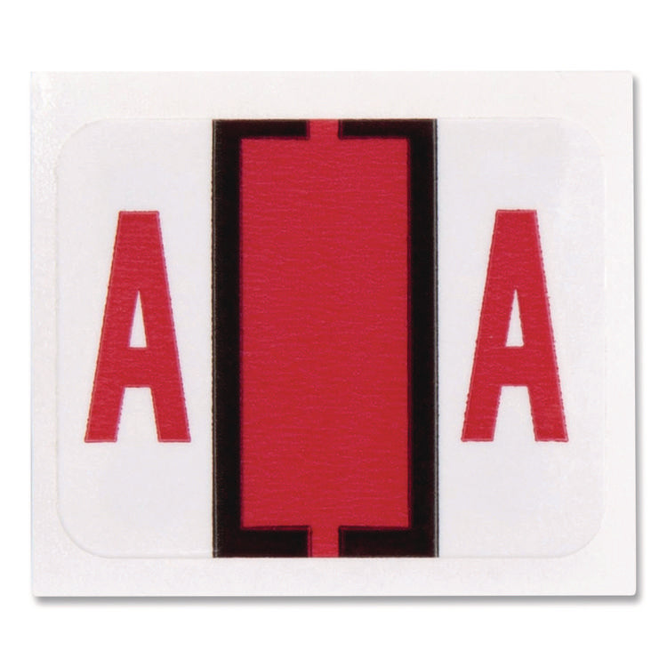 A-Z Color-Coded End Tab Filing Labels, A, 1 X 1.25, White, 500/roll