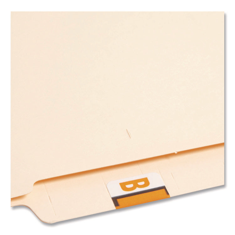 A-Z Color-Coded End Tab Filing Labels, B, 1 X 1.25, White, 500/roll
