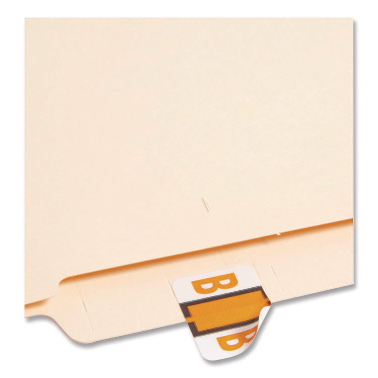 A-Z Color-Coded End Tab Filing Labels, B, 1 X 1.25, White, 500/roll