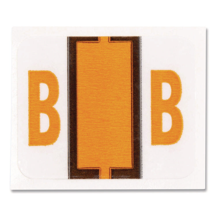 A-Z Color-Coded End Tab Filing Labels, B, 1 X 1.25, White, 500/roll
